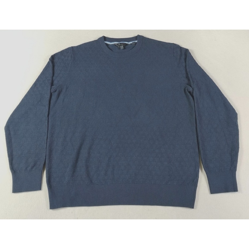 Ted Baker‎ Sweater Mens Large Blue Geometric Knit Crewneck Granpacore Preppy